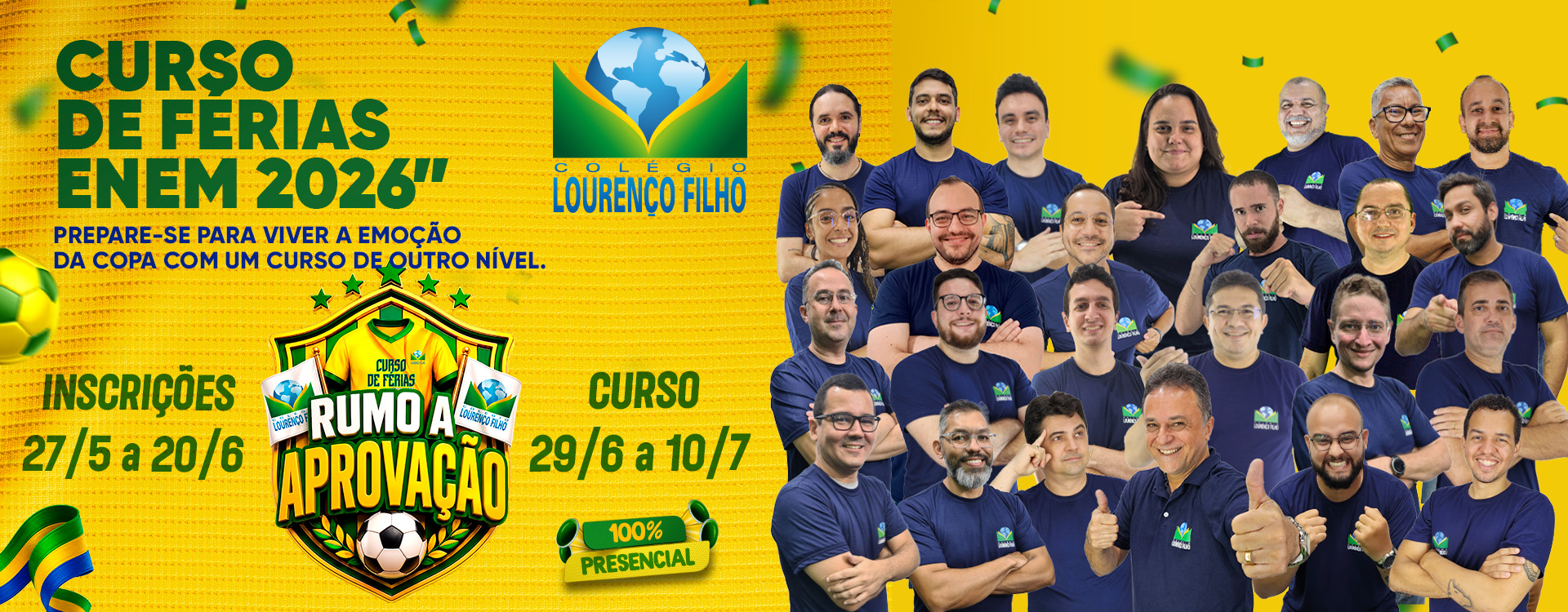 Banner do teste de seleção do Colégio Lourenço Filho.